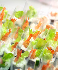 Image showing Individual sushi on display