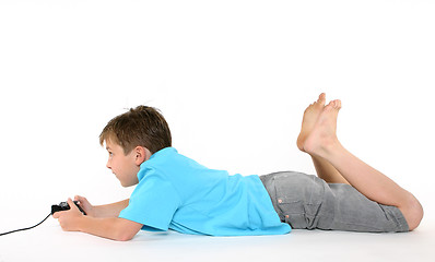 Image showing Boy using console playing games