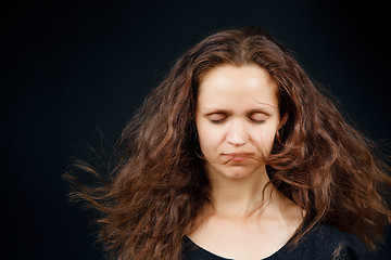 Image showing attractive girl with closed eyes
