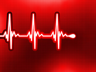 Image showing Heart cardiogram on it deep red. EPS 8