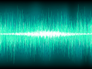 Image showing Sound waves oscillating on blue. EPS 8