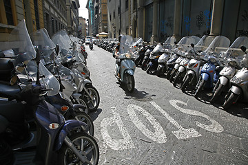Image showing Parked scooters