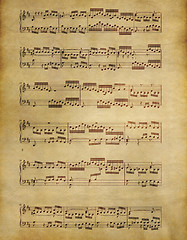 Image showing old music on parchment