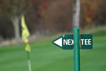 Image showing golf next tee sign