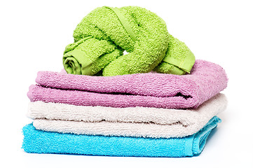 Image showing Multi-colored towels 
