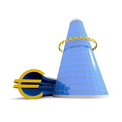 Image showing Business building with euro symbol