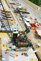 Image showing Industrial ship that digs sand in the Panama Canal