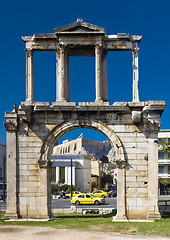 Image showing Arch of Hadrian with Acropolis on background