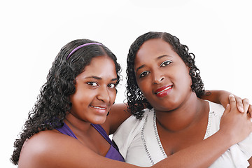 Image showing Mom with daughter looking at camera