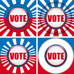 Image showing Vote Buttons. Set of four with Background