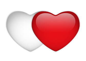 Image showing Glass Red and White Heart