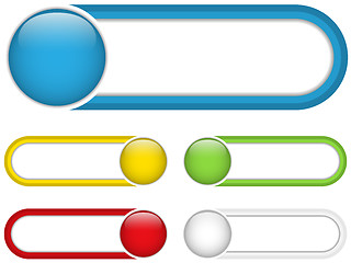 Image showing Glossy web buttons with colored bars.