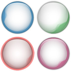 Image showing Glass Circle Button Colorful Acqua