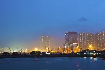 Image showing Hong Kong downtown at mist