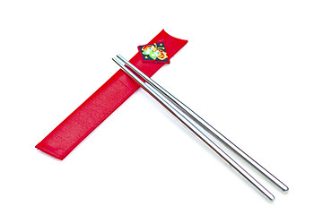Image showing Korean chopsticks on white background
