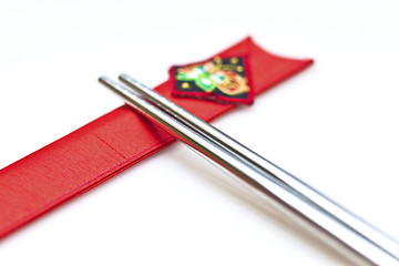 Image showing Korean chopsticks on white background