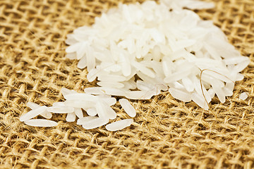 Image showing Rice on sackcloth