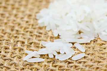 Image showing Rice on sackcloth 