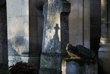 Image showing Tombstones at cemetery