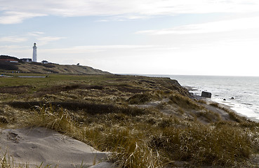 Image showing coastal scene at north denmark with lighthouse