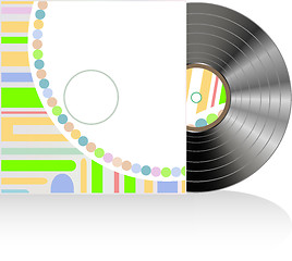 Image showing Vinyl disc cover in abstract texture. Vector