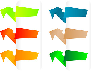 Image showing Vector set of origami paper banners