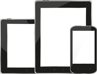 Image showing Modern digital tablet PC with mobile smartphone