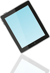 Image showing Black vector tablet pc with blue screen