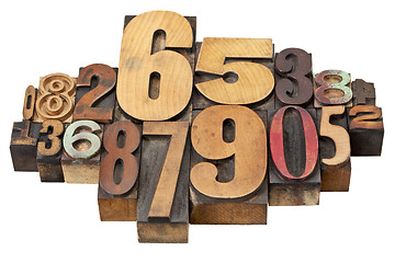 Image showing number abstract in wood type