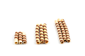 Image showing Wafer sticks isolated on white background