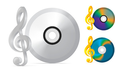 Image showing compact disc with treble clef