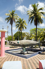 Image showing barracuda fish monument statue San Andres Island Colombia South 