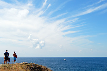 Image showing Black sea and Cloud in the Sky in Sudak City