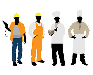 Image showing Cooks and builders silhouettes