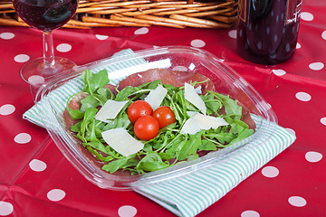 Image showing Bresaola and parmesan salad