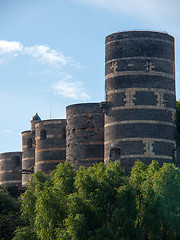 Image showing Five towers and drawbridge of the Angevine castle.
