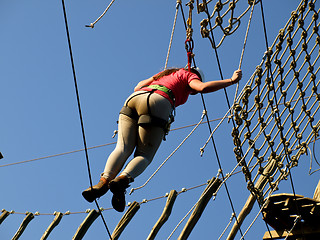 Image showing Girl in adventure park