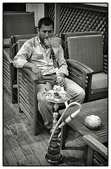 Image showing Man smoking waterpipe