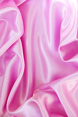 Image showing Smooth elegant pink silk as background 