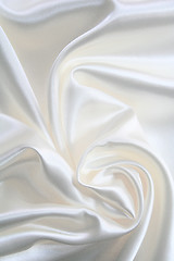 Image showing Smooth elegant white silk can use as wedding background 