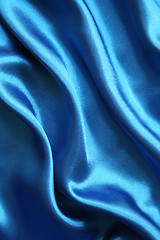 Image showing Smooth elegant dark blue silk can use as background 