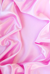 Image showing Smooth elegant pink silk as background 