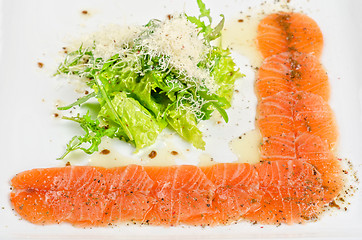 Image showing Fish Carpaccio with salad