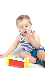 Image showing boy with a toy