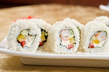 Image showing shrimp sushi roll