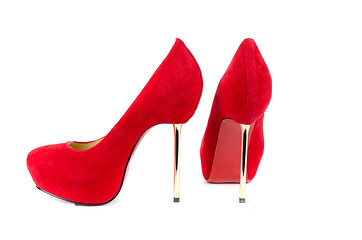 Image showing red female shoes