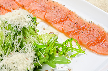 Image showing Fish Carpaccio with salad