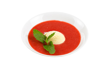 Image showing Strawberry soup