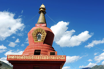 Image showing Red stupa in Tibet