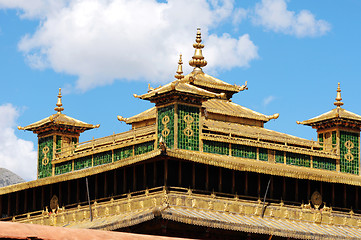 Image showing Golden roofs of a historic lamasery